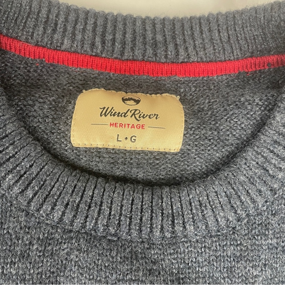 Wind River Heritage Mens Knit Mountain Sunset Graphic Crewneck Sweater Size L - Picture 5 of 8